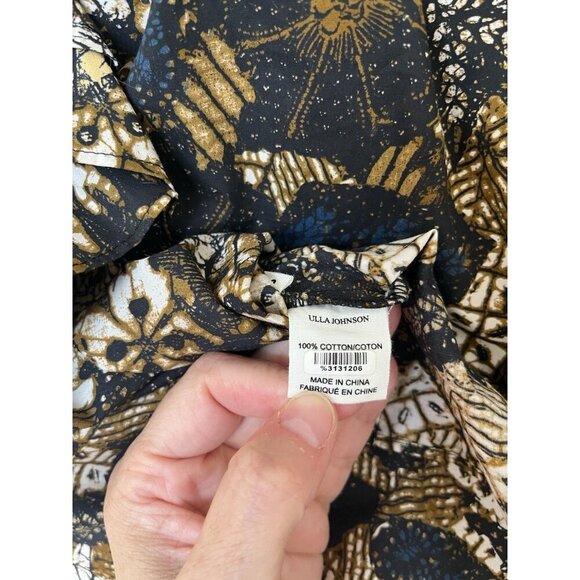 Ulla Johnson Elena Ruffled Printed Cotton Poplin Blouse Size 0 - Picture 6 of 7